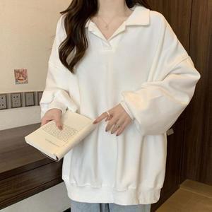 [오노마] ONM 박스핏 반오픈 카라넥 드롭숄더 무지 맨투맨 긴팔티