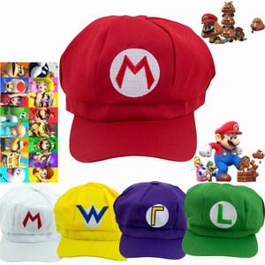 새로운 게임 애니메이션 슈퍼 마리오 브라더스 야구 모자 루이지 와리오 Waluigi 코스프레 모자 배관공 캔버스 성인 Sunhat 파티 가장 무도회 소품