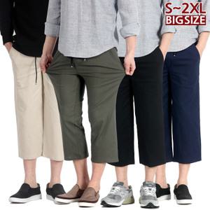 BJ.8부와이드스판린넨팬츠 여름 밴딩 마바지 남자 남성 남녀공용 빅사이즈
