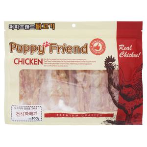 퍼피프랜드 강아지 사사미 치킨간식 건식 꽈베기 300g