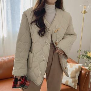 여성 봄 가을 오버핏 퀼팅 누빔 윈터 데일리 패딩