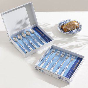 쯔비벨무스터/프라하블루 티스푼 티포크 5p 세트 택1