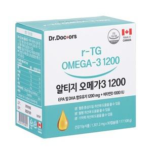 닥터스 r-tg오메가-3 1200 90캡슐 알티지오메가3 엔쵸비 멸치 비타민D 캐나다