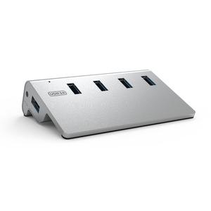 넥스트유 315UH 무전원 4포트 USB 3.0 허브 / 최대 5Gbps / 사선 디자인 알루미늄 바디 / PC 노트북 맥북