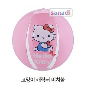 [하프클럽/알티피아]어린이 핑크 고양이그림 비치볼 40cm 공놀이 유아완구