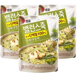 샘표 밸런스죽 전복내장죽 420g x3개