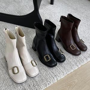 [HYIJTGQR_4B]미들힐 신발 봄부츠 발목부츠 가을