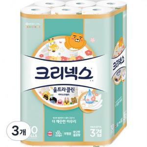 크리넥스 도톰한 천연펄프 3겹 카카오 화장지 30m 30롤, 3개 one option