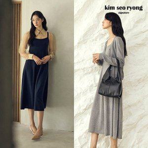 [런칭 가격 179,900원] 김서룡 25SS 실크캐시미어 100% 뷔스티에 니트 원피스