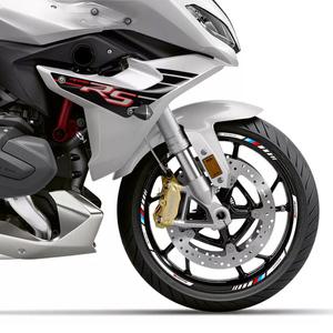 BMW 호환 R1250RS 용 바이크 오토바이 휠 허브 스티커 액세서리 반사 줄무늬 장식 림 방수 데칼 테이프 세