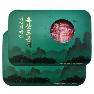 [백년수산] 흑산도 홍어 1kg x 2팩 + [증정] 용기초장 4개+홍어뼈2개