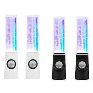 PC 2.1채널 노트북용 LED 조명 스피커 춤추는 물 음악 분수 전화 데스크 스테레오 화이트 및 블랙 4