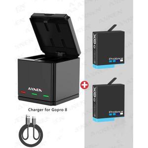 LED 라이트 배터리 충전기 보관함 고프로 히어로 5 6 7 8 블랙 카메라용 C 타입 케이블 1680mAh 3 슬롯