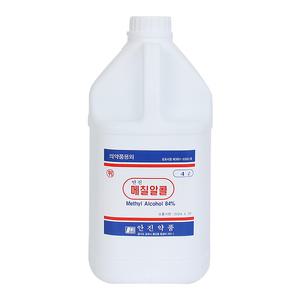 안진 공업용 메칠알콜 4L (불부항용) 공업용알콜 메틸알콜 메탄올 알콜 기계제독 소독 연료
