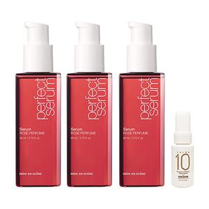 미쟝센 퍼펙트 세럼 로즈퍼퓸, 80ml, 3개 + 살롱10 노워시 극손상 앰플 트리트먼트, 30ml, 1개
