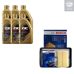 SK지크 싼타페DM 디젤 지크 X9 FS 5W30 엔진오일+필터 세트 0096-2445