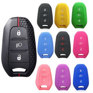 차키케이스 쉘 커버 거치대 자동차 키 포브 케이스 푸조 208 DS3 5008 DS5 DS6 시트로엥 C4 C5 X7 실리콘 고무 스마트 원격