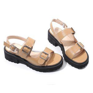 갤러리아 세라 여성 소가죽 캐주얼 스트랩 플랫폼 샌들 TCS23804 베이지  3CM