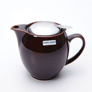 [기타]제로재팬 도자기 라운드 티포트 350ml 안티크브라운_0329