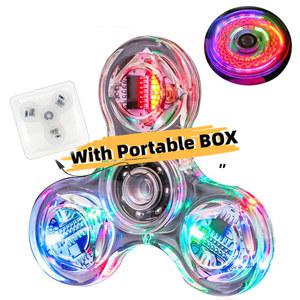 LED 라이트 Fidget Spinner 빛나는 손가락 스트레스 릴리프 핸드 탑 스피너 어두운 빛에 빛나는 생일 크리스마스 선물