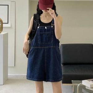 Ollimo 멜빵 캐주얼 진청 데이트 점프수트 나들이 여름 편안한 여행 데님 귀여운 데일리 여성 코디