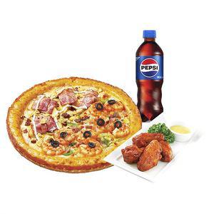 미스터피자 하프앤하프M+핫윙4+콜라500ML