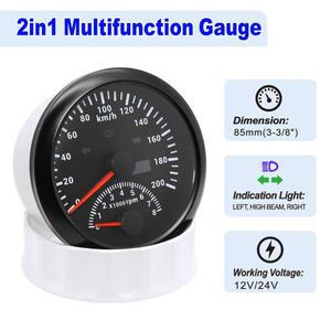 5게이지 세트 120KHM 85MM GPS 속도계 주행 8000RPM 52mm 연료 레벨 수온계 볼트 오일 프레스