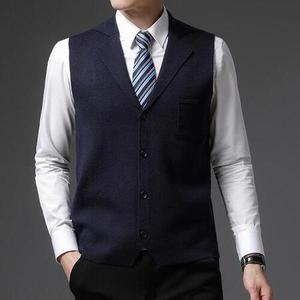 남자조끼 겨울 가을 정장넥 울 솔리드 캐시미어 베스트 남성옷 S1M2