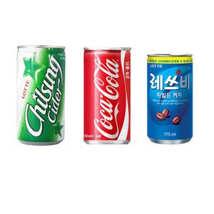 미니 캔음료 혼합30캔(칠성사이다+코카콜라+레쓰비)