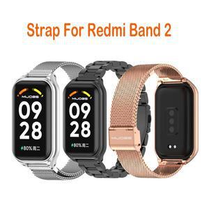 레드미 스마트 밴드 2 용 스트랩, 금속 팔찌, 스테인레스 시계 MiBand 8 Active와 호환 가능