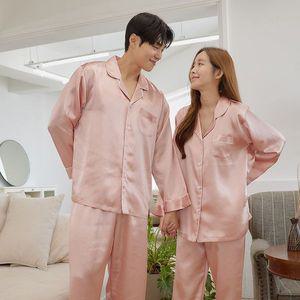 [바풀] CA3S24812 커플잠옷 실크 홈웨어 여성 남성 파자마 상하세트_P350972933