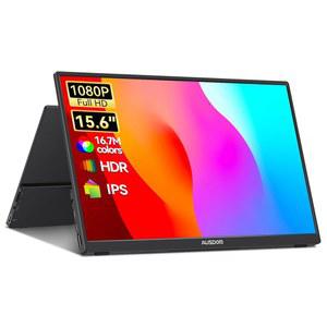 노트북용 AUSDOM 외장 휴대용 여행 모니터, 15.6인치 1080P FHD IPS 디스플레이 USB C HDMI 모바일 세컨드 스크린, 컴퓨터 모니터 /PC /MAC /아이패드 호환 /아이폰 호환 /SWITCH /XBOX 호환용 /PS4 /PS5