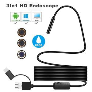 1/3.5M HD 내시경 카메라 방수 7mm 검사 내시경 Type-C 자동차 내시경(안드로이드 아이폰용 6 LED 0.3MP 포
