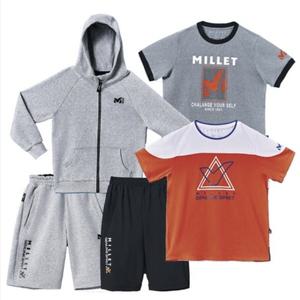 MILLET 밀레 5종 세트 (후드집업+하프팬츠2+반팔티2) 키즈부터 성인까지 풀사이즈