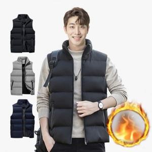 하이넥 방한 패딩 스타일 무지 경량 다운 점퍼 조끼