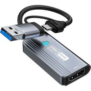 Papeaso 비디오 캡처 카드 4K HDMI USB C 3.0 1080P 60FPS 스트리밍 교육 게임 화상 회의 라이브 방송용