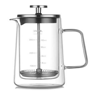 S350ML 유리 풍미 에스프레소 나무 3 더블 주방 호두 드립주전자 350ML 사다리꼴 304 스테인리스 스틸