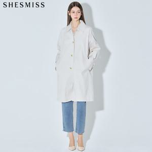[쉬즈미스(SHESMISS)] 싱글버튼 래글런 트렌치 코트 (택가격: 428000원)