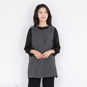 엄마옷 라운드 투버튼 조끼 VE502165 중년여성의류/50대/60대/마담/빅사이즈/할