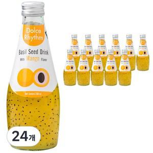 돌체리듬 바질씨드 음료수 당충전 드링크 망고맛 290ml 24개