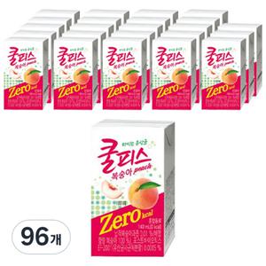 동원 쿨피스 음료수 당충전 복숭아 제로 140ml 96개