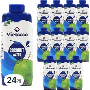 비엣코코 코코넛워터 음료수 당충전 100프로 오리지널 24개 330ml
