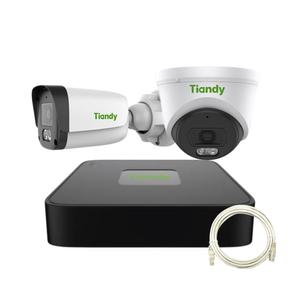Tiandy 200만화소 2MP IP카메라 자가설치 세트 실내 1대 실외 1대 하드미포함