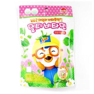뽀로로 어린이 데일리 비타 멀티 비타민 간식 츄잉정 딸기맛 1봉x10개 키즈