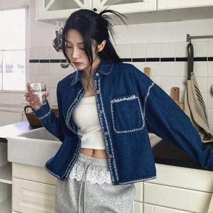 [하프클럽/다잇템]여자 캐쥬얼 진 중청 빈티지 자켓