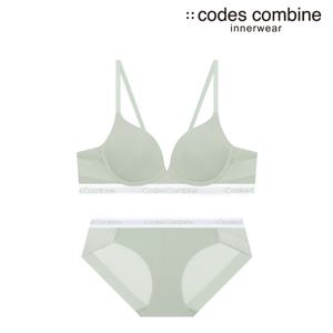 [코데즈컴바인이너웨어](강남점)노와이어 더블윙  라이트카키 브라세트(CDWBR153LKH+CDWBP153LKH)