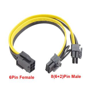 호환 남성-듀얼 케이블 비디오 카드 그래픽 20cm 8Pin 6Pin 분배기 남성-Daul 6핀 Express 여성 8핀 전원 어댑터 PCI