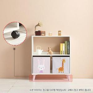 H6387 심플2단 2칸 바퀴형 책장 1color