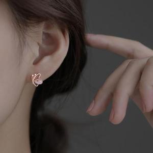 [오노마] ONM 러블리 나비큐빅 은침 패션 악세서리 귀걸이 4세트