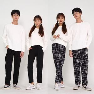 남자 기모바지 겨울 방한 융털 밴딩 바지 일반/빅사이즈